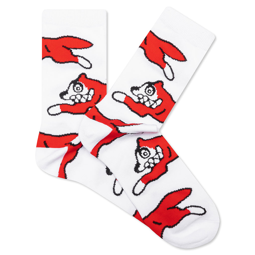 Running Dog Socks - White