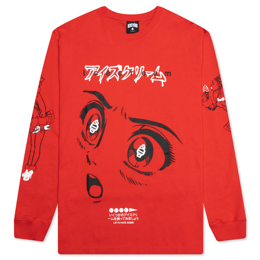 Shocked L/S Knit - Fiery Red