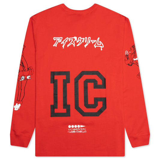 Shocked L/S Knit - Fiery Red