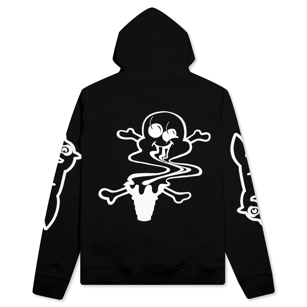 White Hoodie - Black