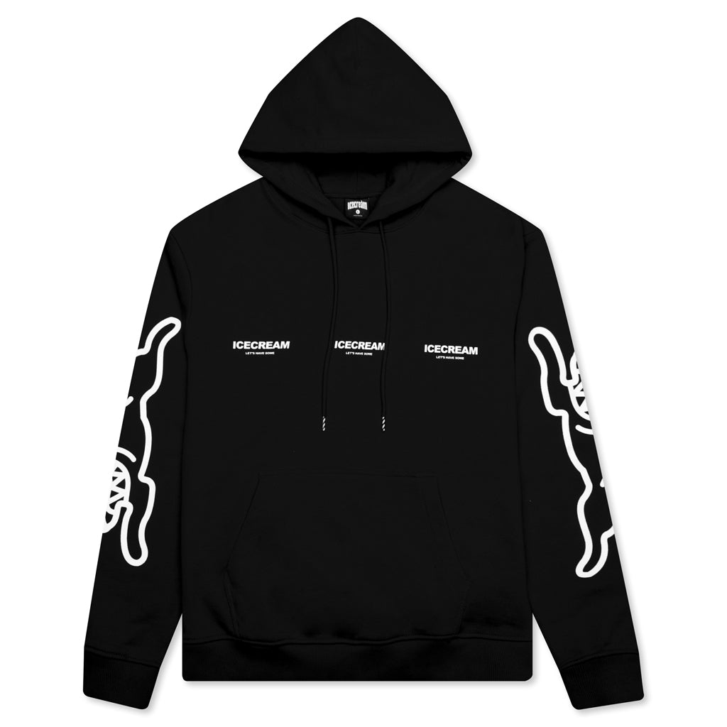 White Hoodie - Black
