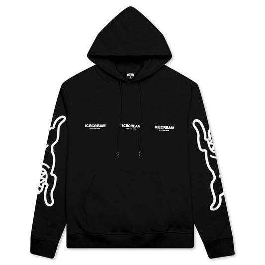 White Hoodie - Black