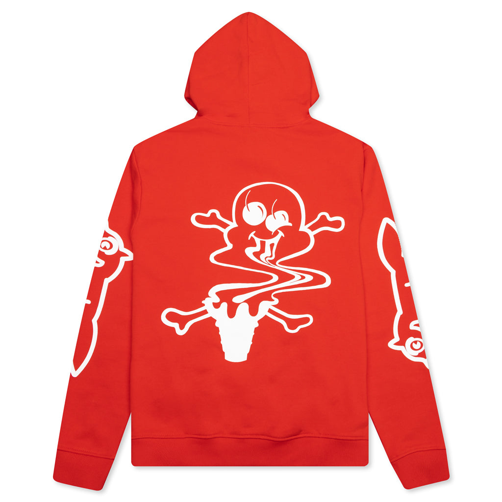 White Hoodie - Fiery Red