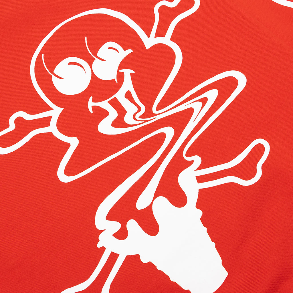 White Hoodie - Fiery Red
