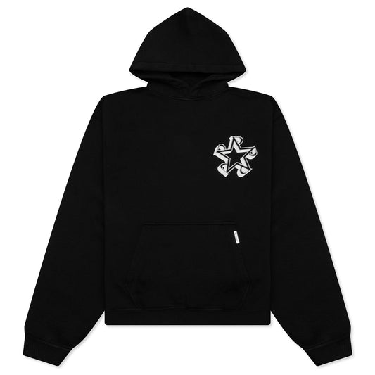 Initial Star Hoodie - Jet Black