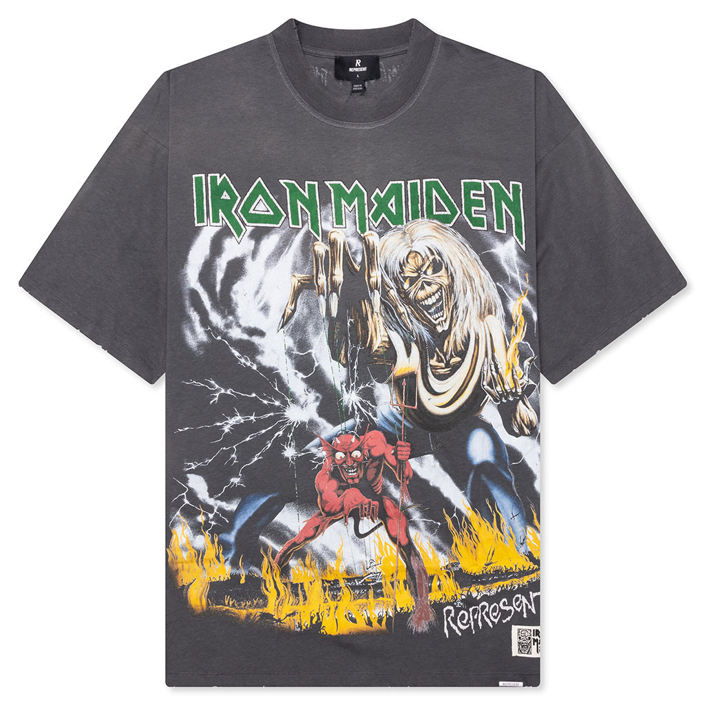 Represent x Iron Maiden Number Of Beast T-Shirt - Sunfade Grey