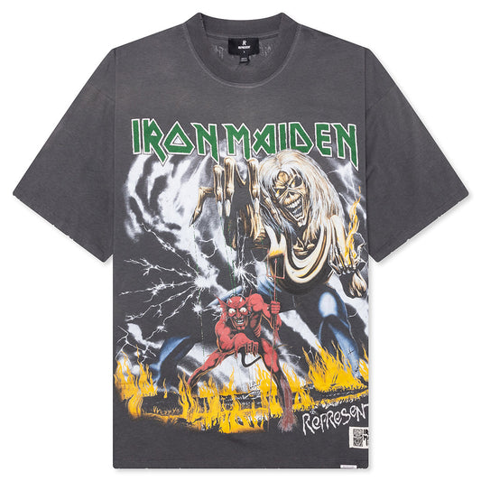 Represent x Iron Maiden Number Of Beast T-Shirt - Sunfade Grey