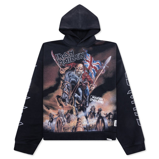 Iron Maiden Steed Hoodie - Stained Black