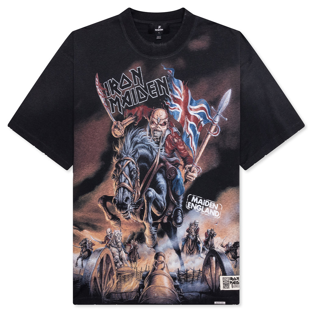 Represent x Iron Maiden Steed T-Shirt - Stained Black