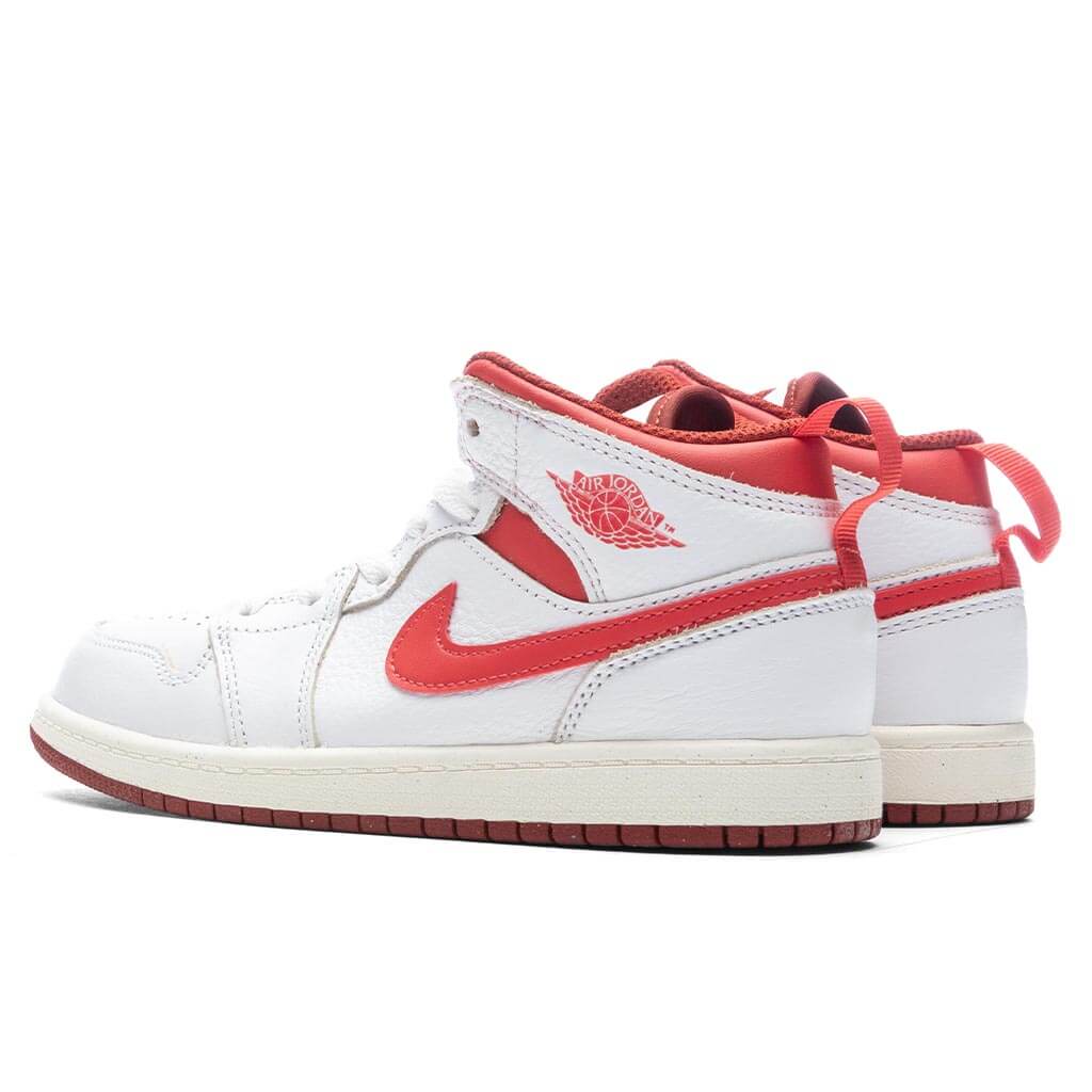 Jordan 1 Mid SE (PS) - White/Lobster/Dune Red