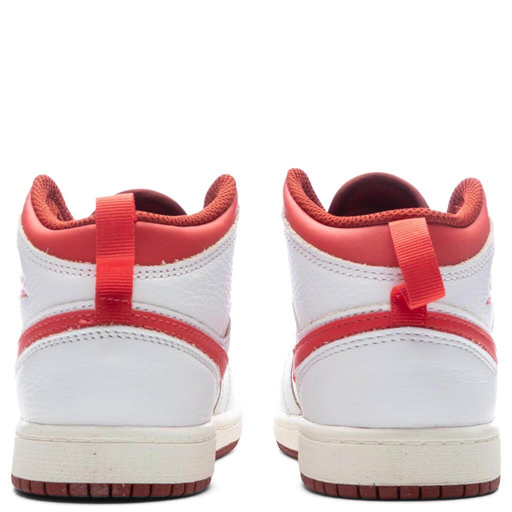 Jordan 1 Mid SE (PS) - White/Lobster/Dune Red