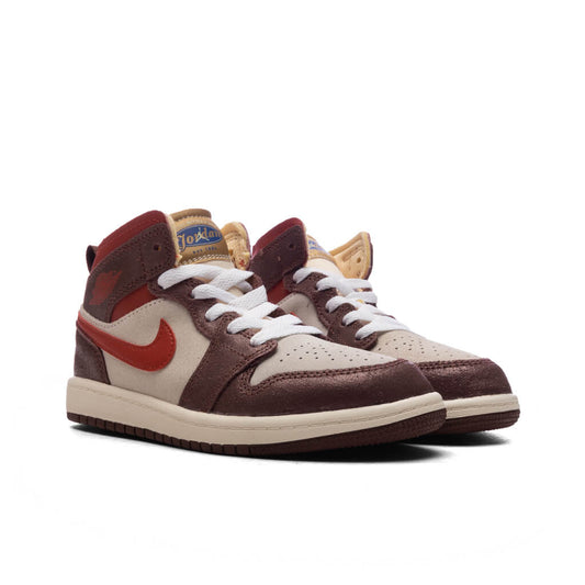Jordan 1 Mid SE (PS) - Coconut Milk/Varsity Red/Dark Pony