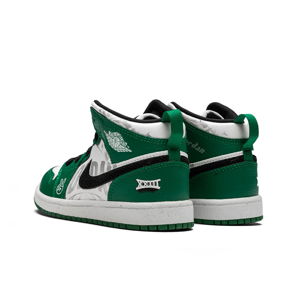Jordan 1 Mid SE (PS) - Pine Green/Sail/Black/Team Orange