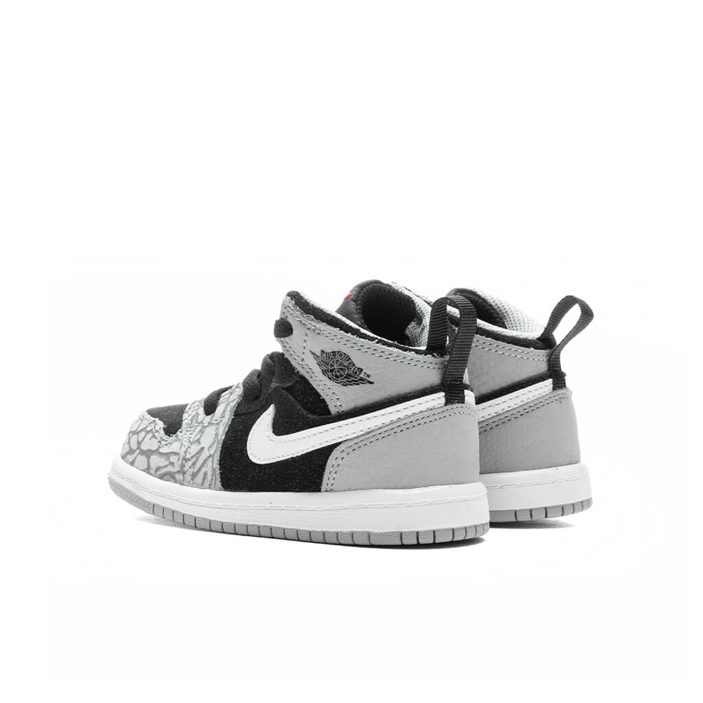 Air Jordan 1 Mid SE (TD) - Black/University Red/Light Smoke Grey