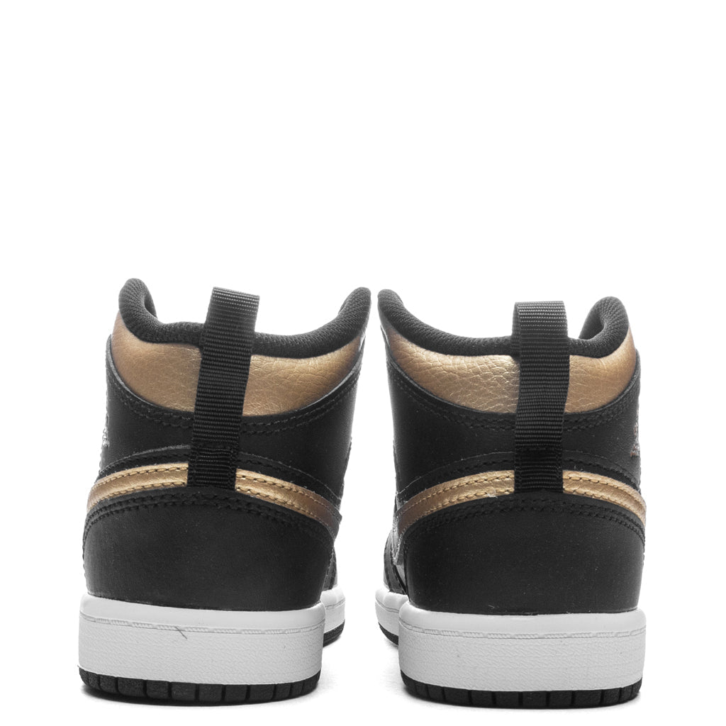 Jordan 1 Mid (PS) - Black/Metallic Gold/White
