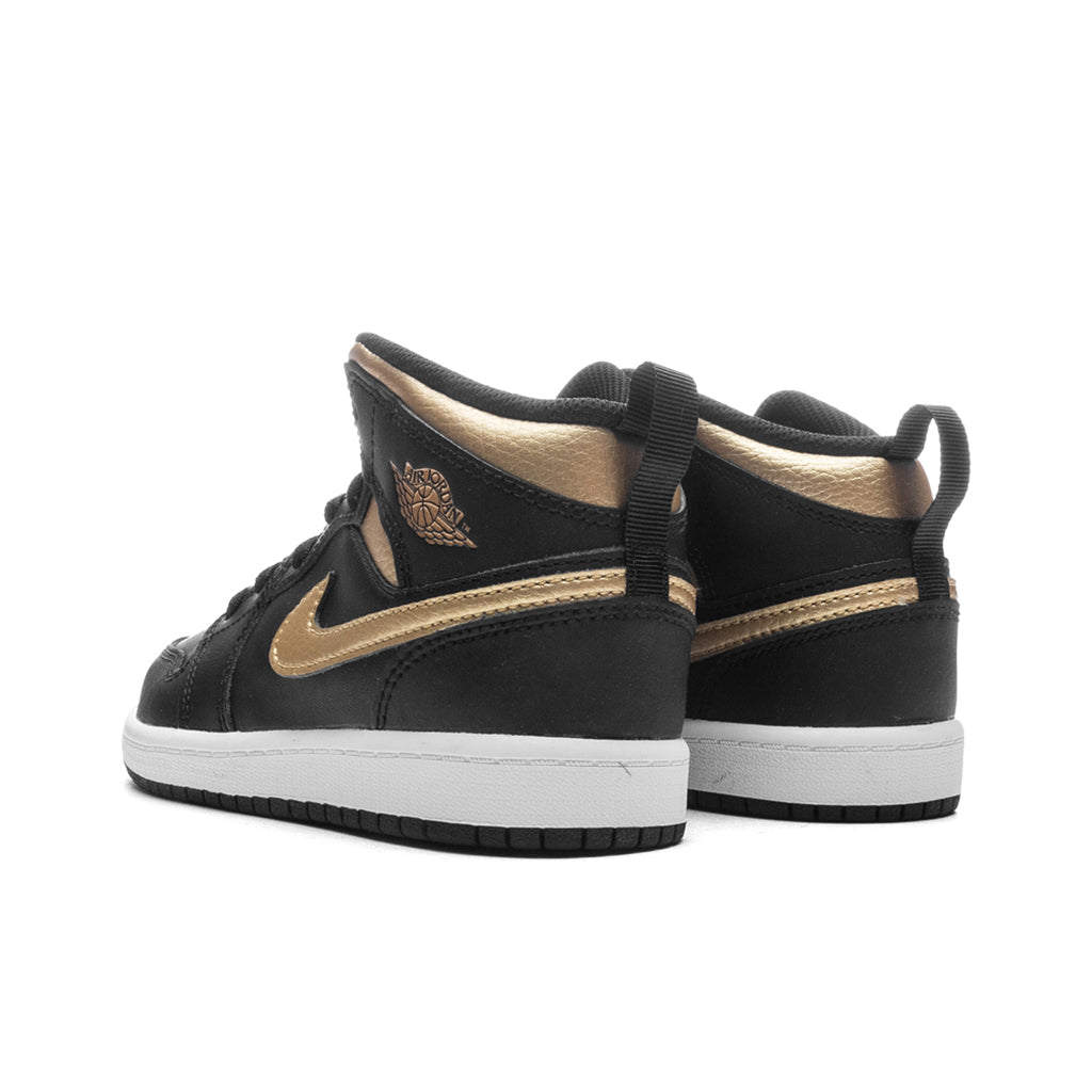 Jordan 1 Mid (PS) - Black/Metallic Gold/White