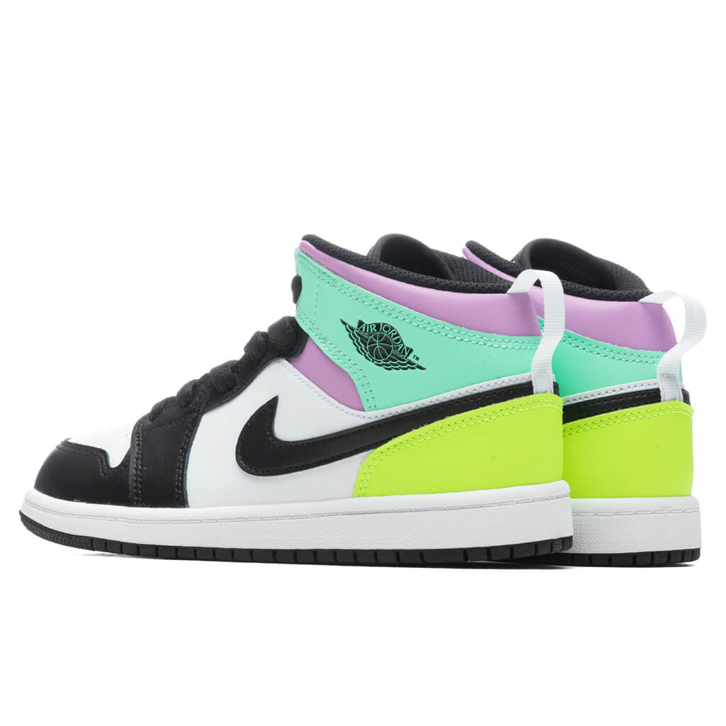Air Jordan 1 Mid (PS) - White/Volt
