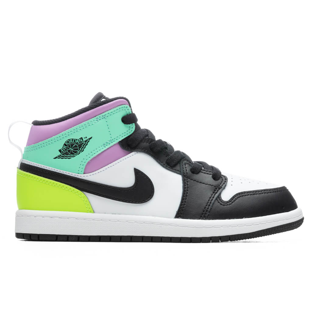 Air Jordan 1 Mid (PS) - White/Volt