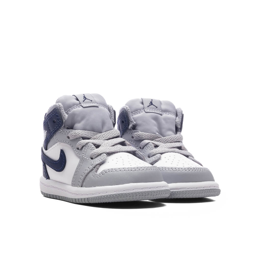 Jordan 1 Mid (TD) - White/Midnight Navy/Wolf Grey