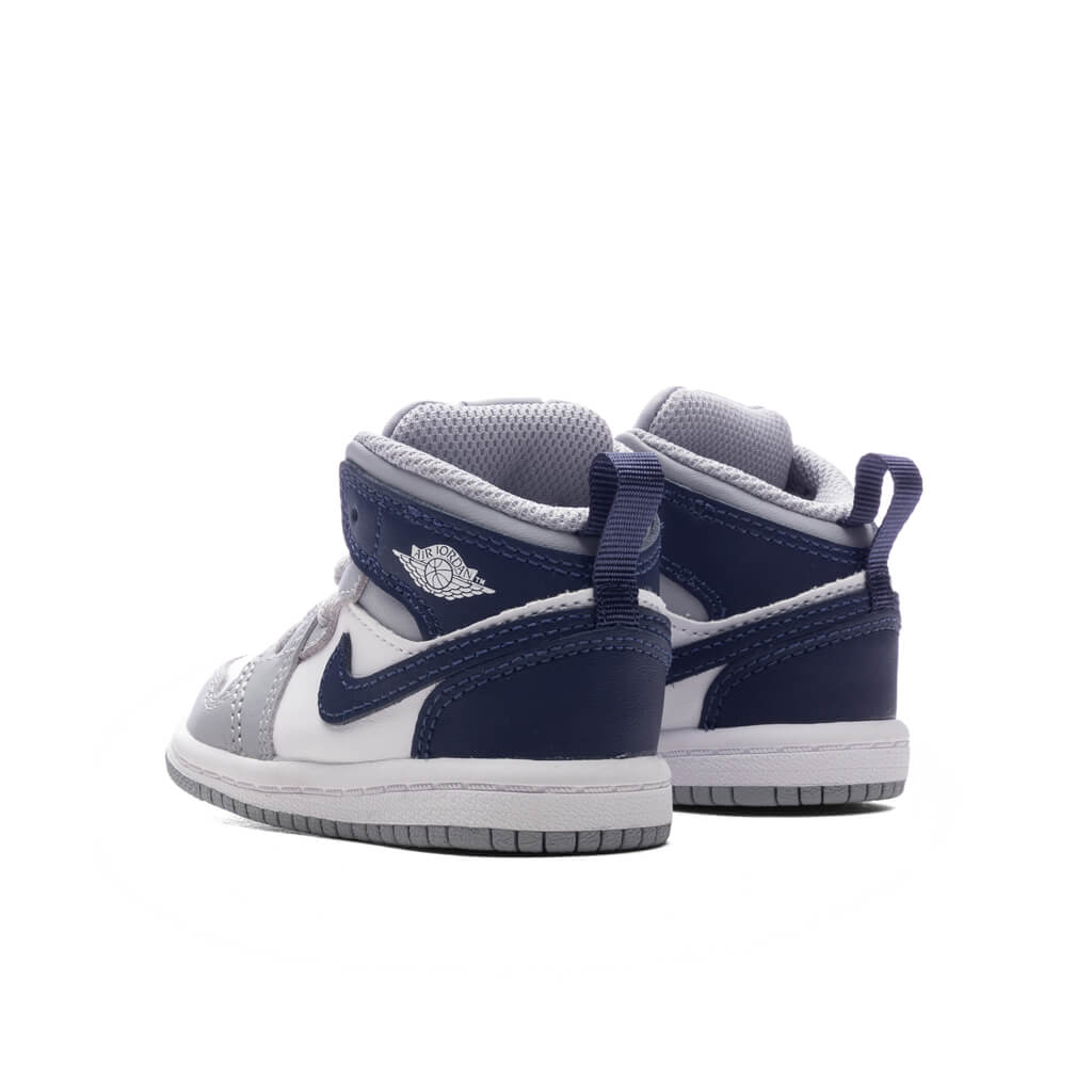 Jordan 1 Mid (TD) - White/Midnight Navy/Wolf Grey