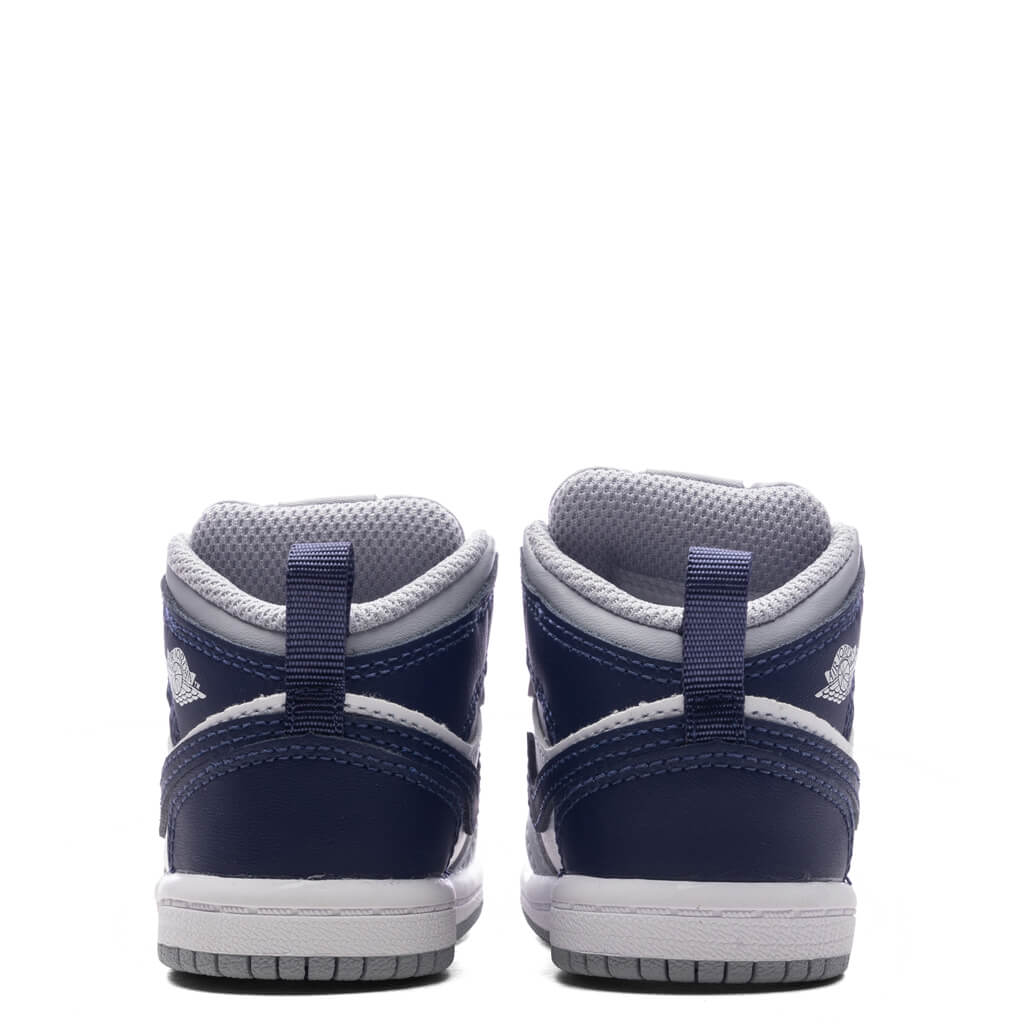 Jordan 1 Mid (TD) - White/Midnight Navy/Wolf Grey