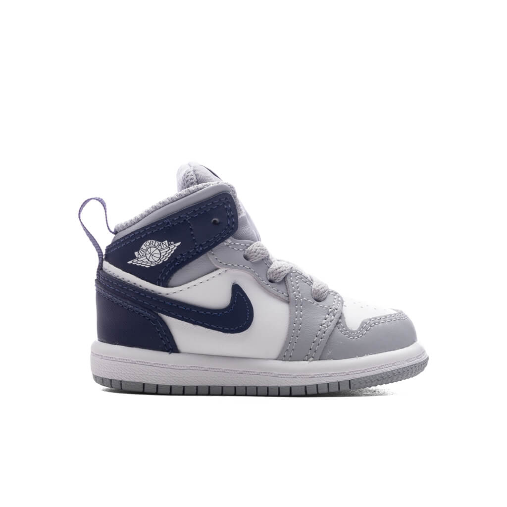 Jordan 1 Mid (TD) - White/Midnight Navy/Wolf Grey