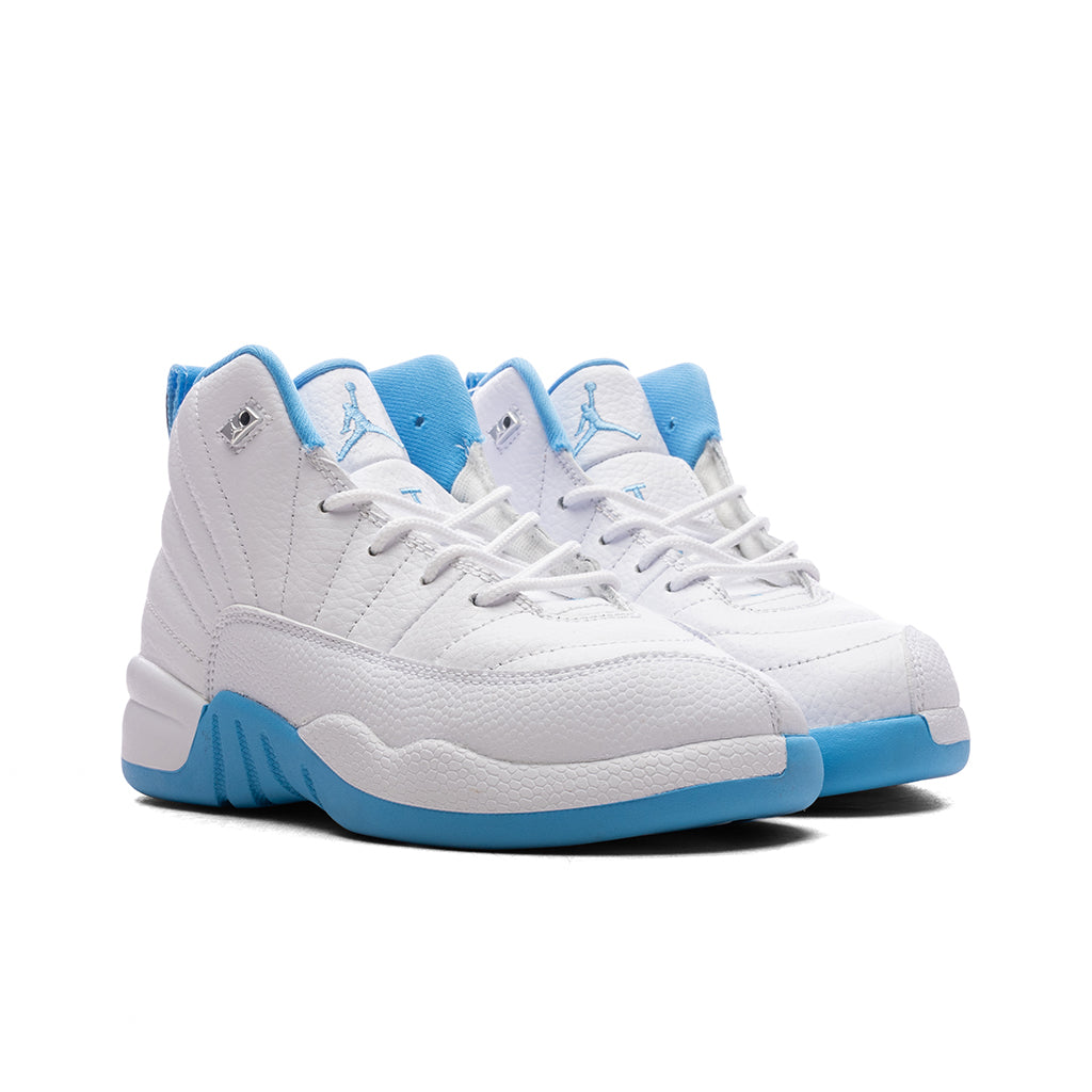 Air Jordan 12 Retro 'Melo' (PS) - White/University Blue/Metallic Silver