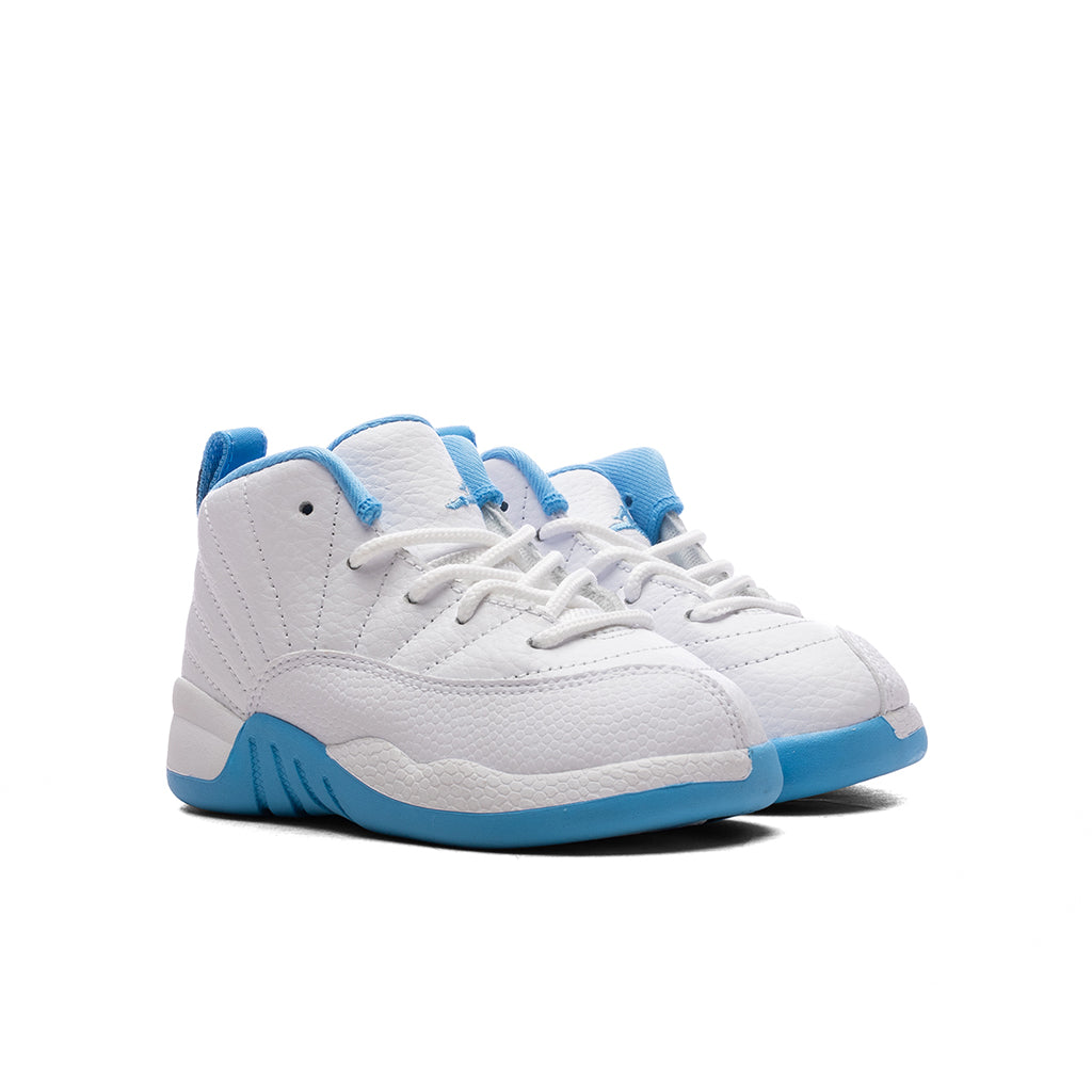 Air Jordan 12 Retro 'Melo' (TD) - White/University Blue/Metallic Silver