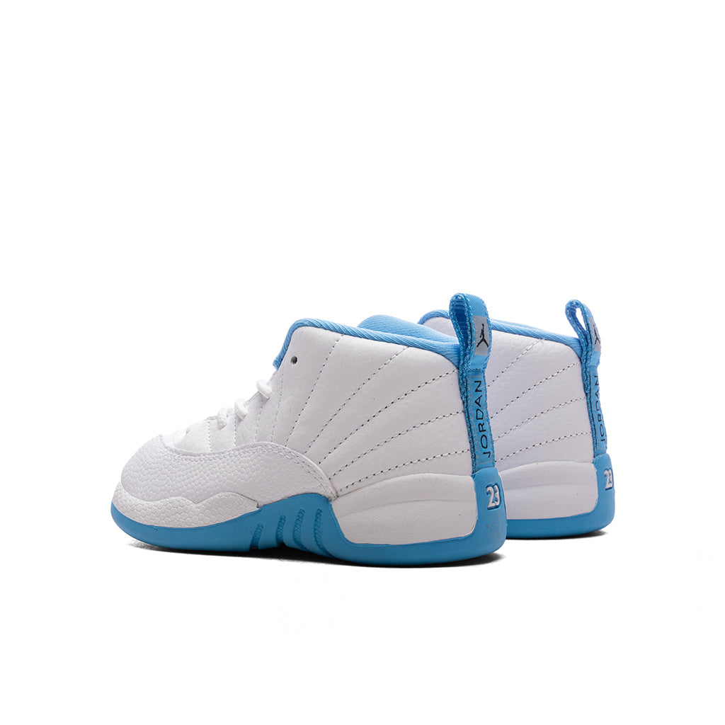 Air Jordan 12 Retro 'Melo' (TD) - White/University Blue/Metallic Silver
