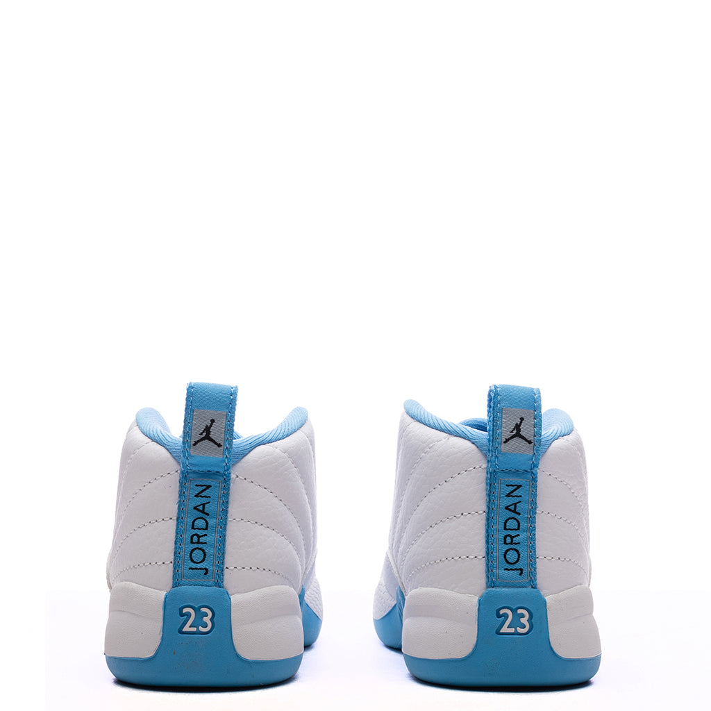 Air Jordan 12 Retro 'Melo' (TD) - White/University Blue/Metallic Silver