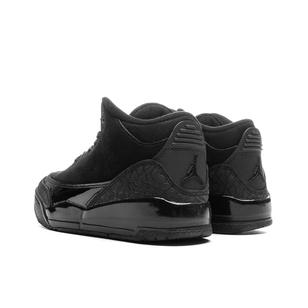 Air Jordan 3 Retro 'Black Cat' (PS) - Black/Dark Charcoal/White