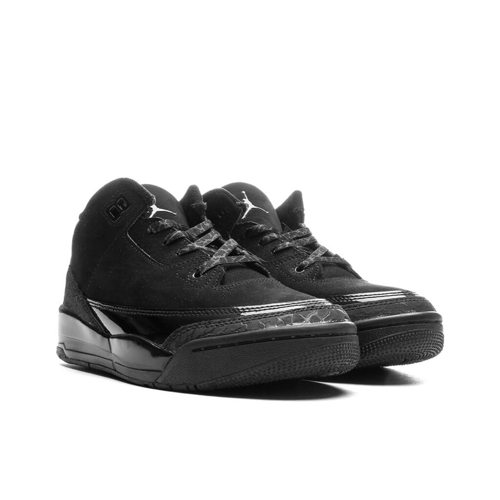 Air Jordan 3 Retro 'Black Cat' (PS) - Black/Dark Charcoal/White