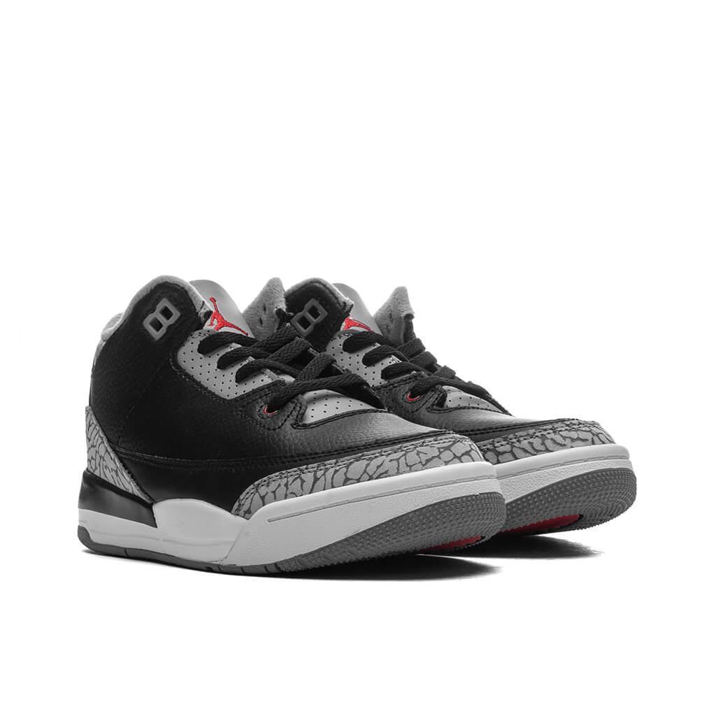 Air Jordan 3 Retro (PS) 'Black Cement' - Black/Fire Red/Cement Grey/Summit White