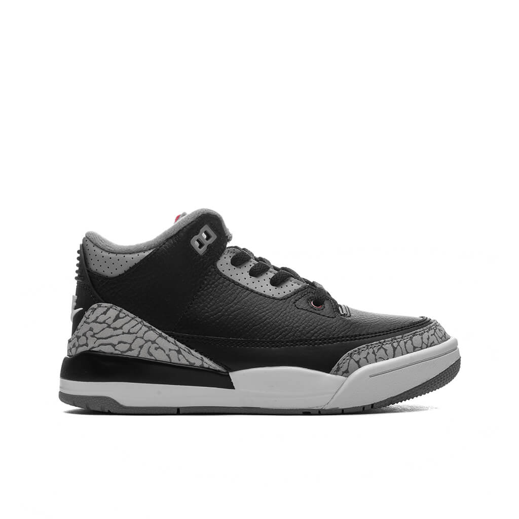 Air Jordan 3 Retro (PS) 'Black Cement' - Black/Fire Red/Cement Grey/Summit White