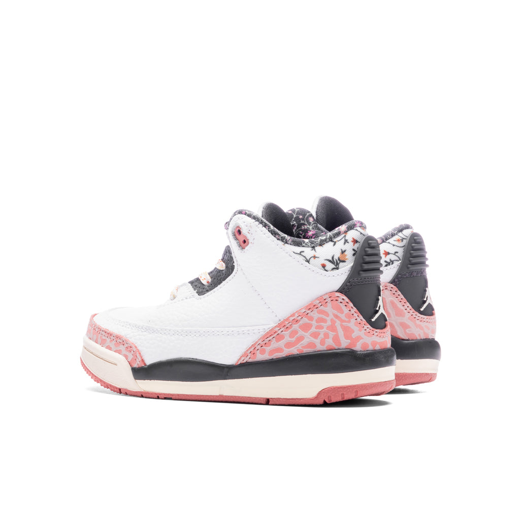 Air Jordan 3 Retro (TD) 'Vintage Floral' - White/Anthracite/Red Stardust