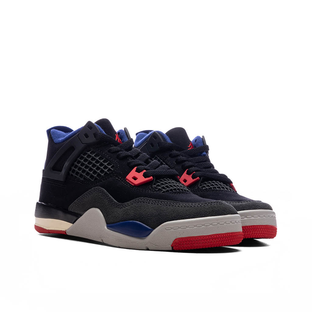 Air Jordan 4 Retro 'Rare Air' (PS) - Black/Fire Red/Deep Royal Blue