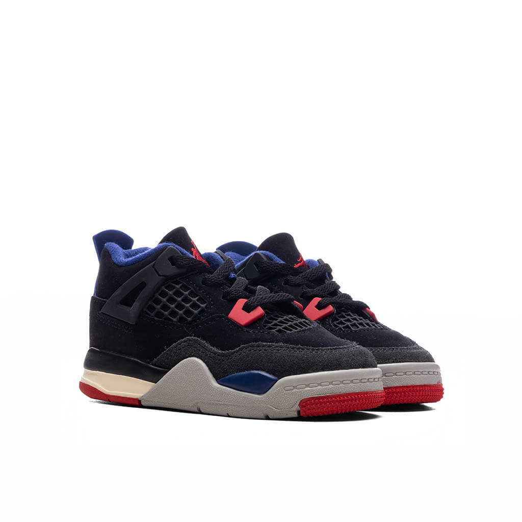 Air Jordan 4 Retro 'Rare Air' (TD) - Black/Fire Red/Deep Royal Blue