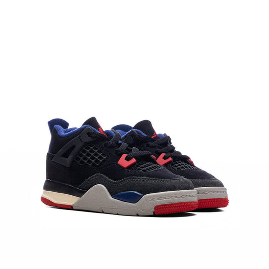 Air Jordan 4 Retro 'Rare Air' (TD) - Black/Fire Red/Deep Royal Blue
