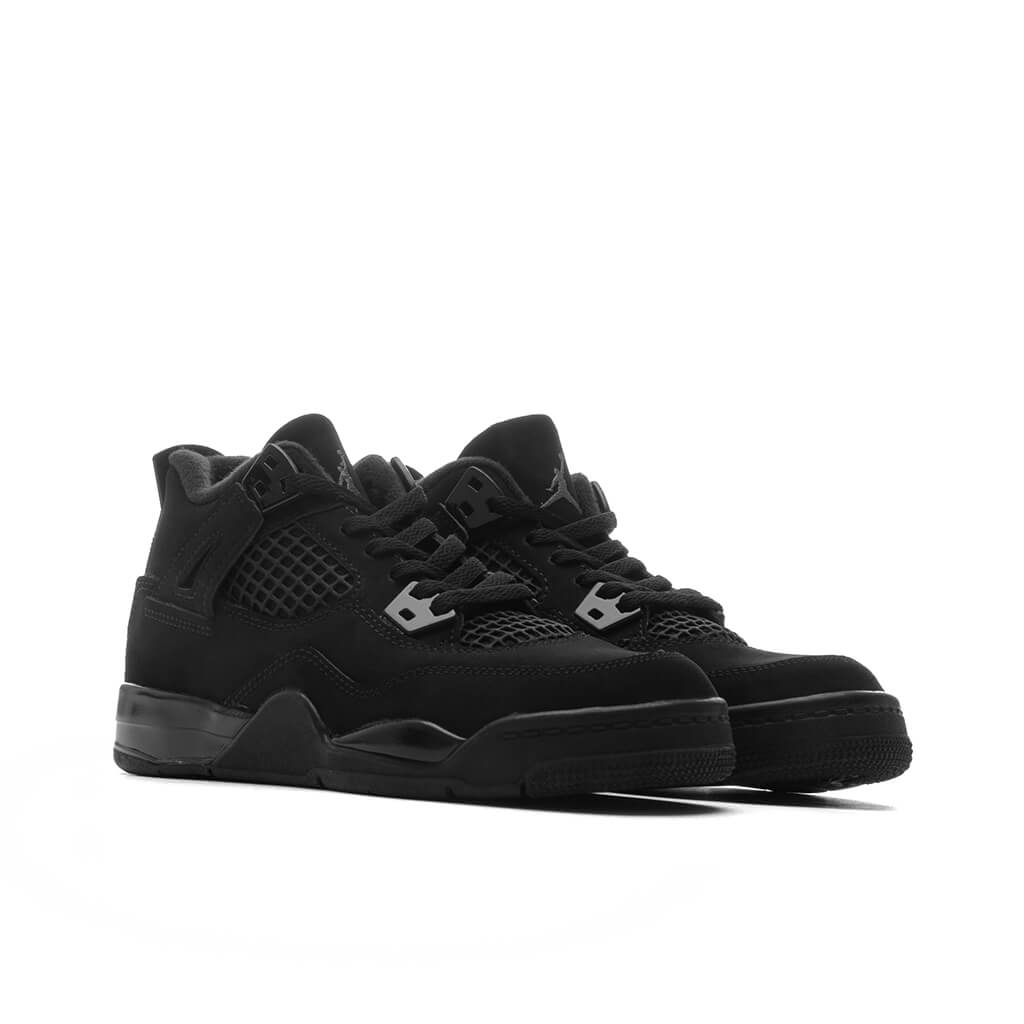 Air Jordan 4 Retro 'Black Cat' (PS) - Black/Light Graphite