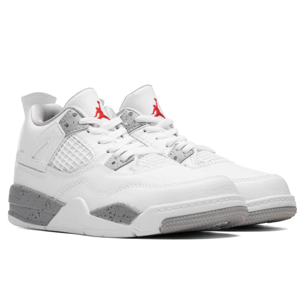 Air Jordan 4 Retro (PS) - White/Fire Red