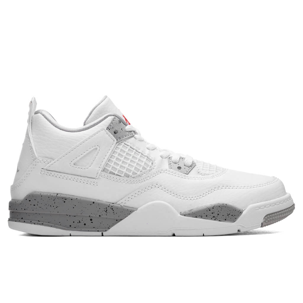 Air Jordan 4 Retro (PS) - White/Fire Red