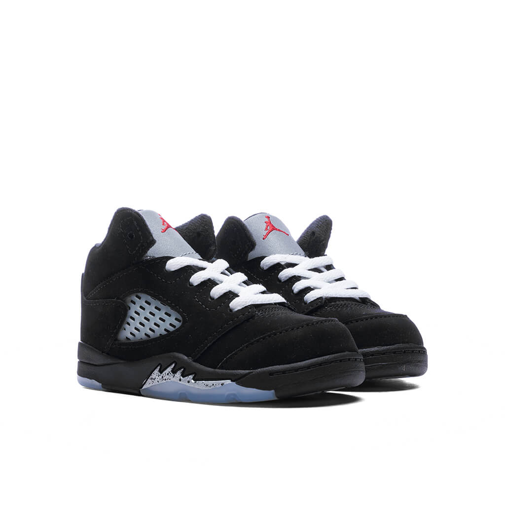 Air Jordan 5 Retro OG 'Black Metallic Reimagined' (TD) - Black/White/Metallic Silver/Fire Red
