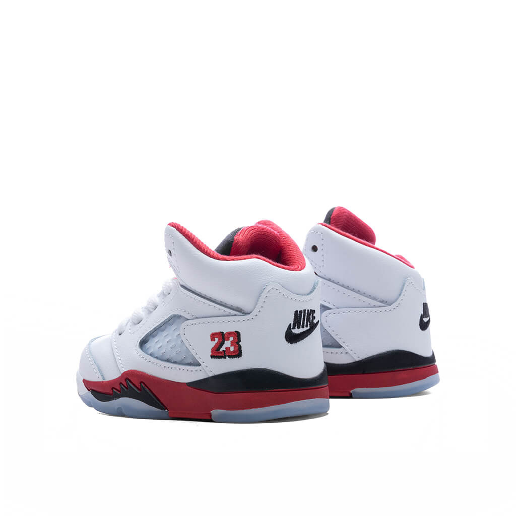 Air Jordan 5 Retro OG Fire Red 'Black Tongue' (TD) - White/Fire Red/Black