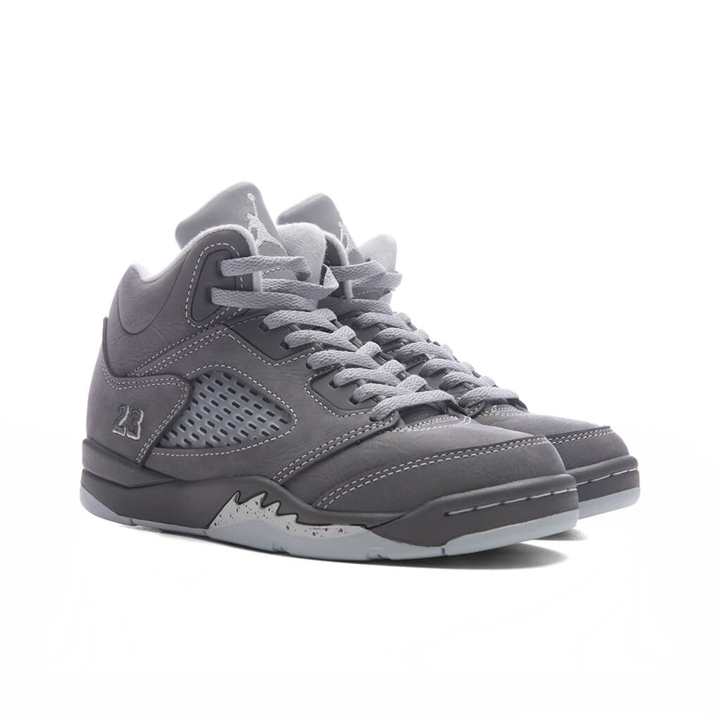 Air Jordan 5 Retro 'Wolf Grey' (PS) - Light Graphite/White/Wolf Grey