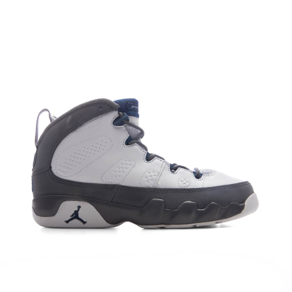 Air Jordan 9 Retro 'Flint Grey' (PS) - White/French Blue/Flint Grey