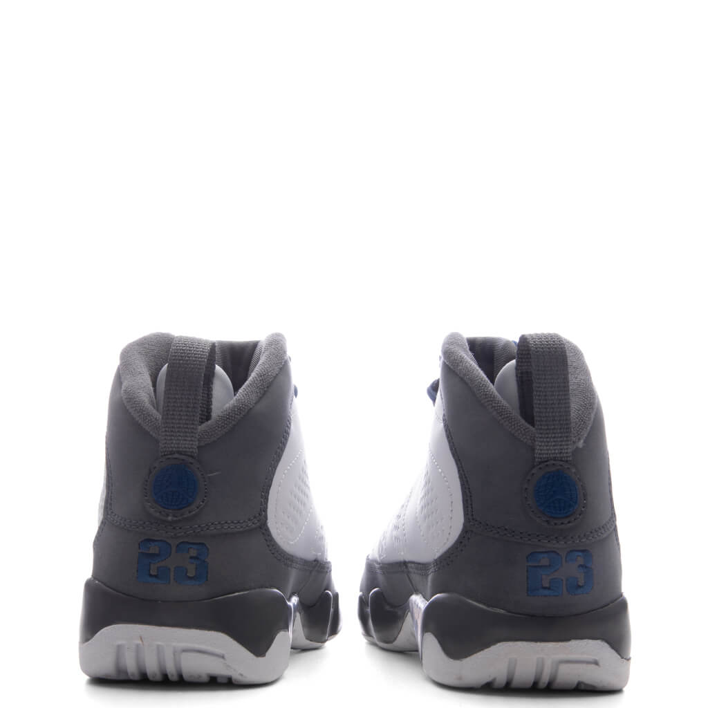 Air Jordan 9 Retro 'Flint Grey' (PS) - White/French Blue/Flint Grey