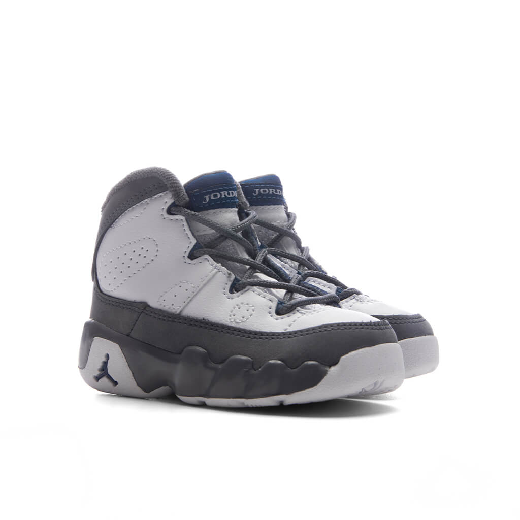 Air Jordan 9 Retro 'Flint Grey' (TD) - White/French Blue/Flint Grey