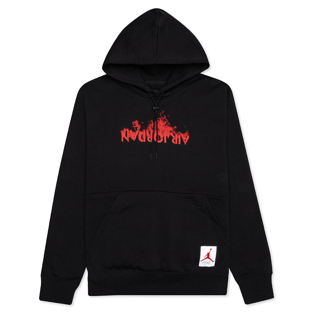 AJ4 FLC Pullover Hoodie - Black/University Red