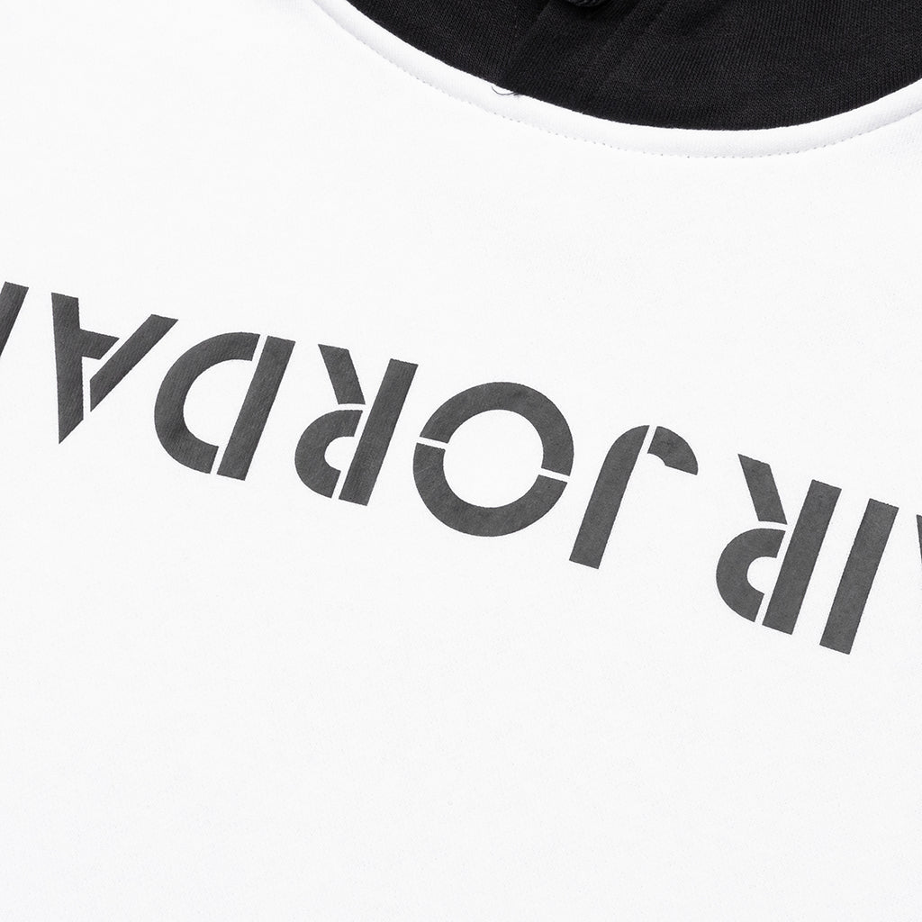 AJ4 Graphic Fleece Pullover Hoodie - White/Black