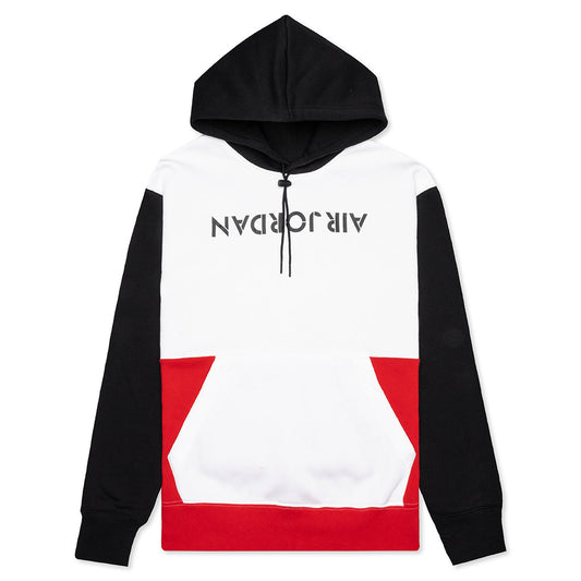 AJ4 Graphic Fleece Pullover Hoodie - White/Black
